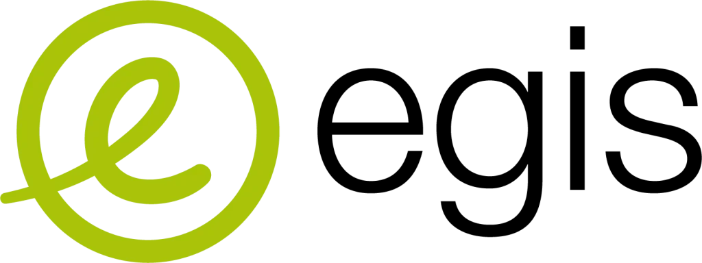 Accueil le logo du groupe Egis, contenant un e vert entouré d'un cercle et du mot "egis"